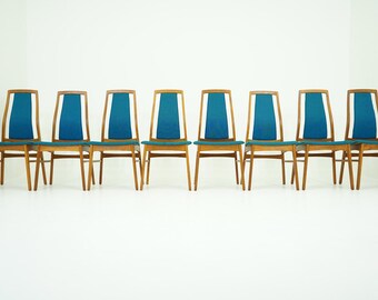 309-127 8 Teak Dining Chairs Danish Mid Century Modern