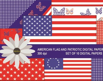 American Flag and Patriotic Digital Paper