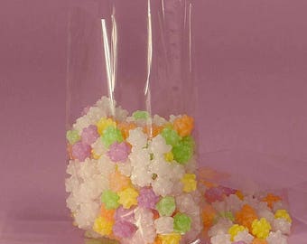 50 Clear Cello Bags (Medium), Cello Wedding Favor Bags, Cello Bags for Packaging Baked Goods, Candy, Cookies, Popcorn