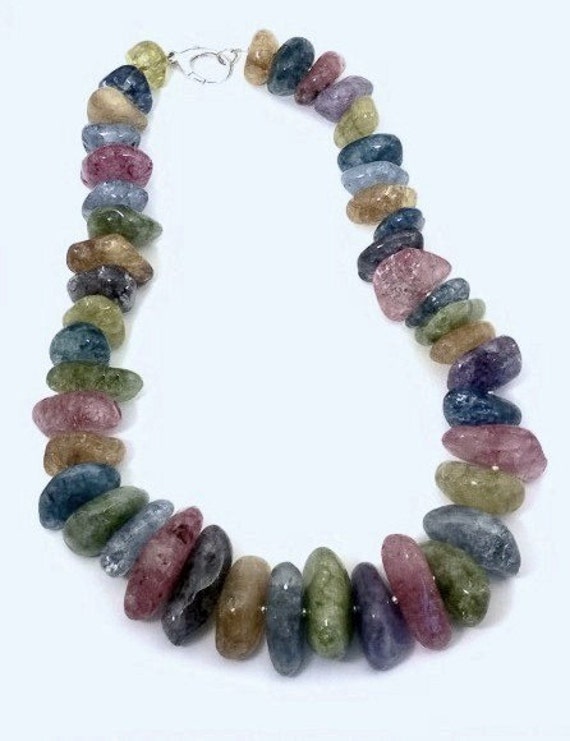 Multi-Color Crackle Quartz Necklace, Quartz Necklace, Multi-Color Necklace