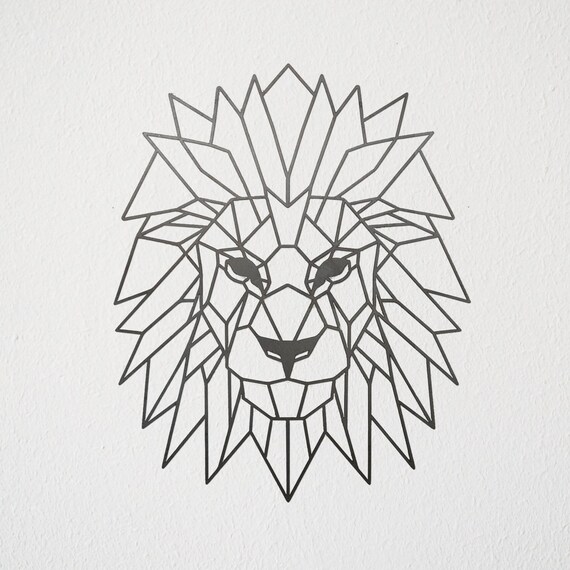 Geometric Lion Metal  Art