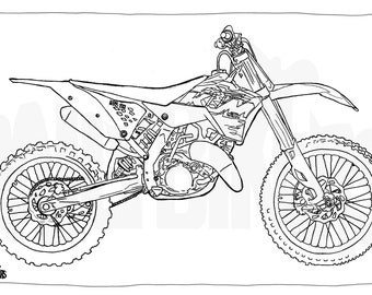 Honda Grom Colouring Page Motorcycle Illustration