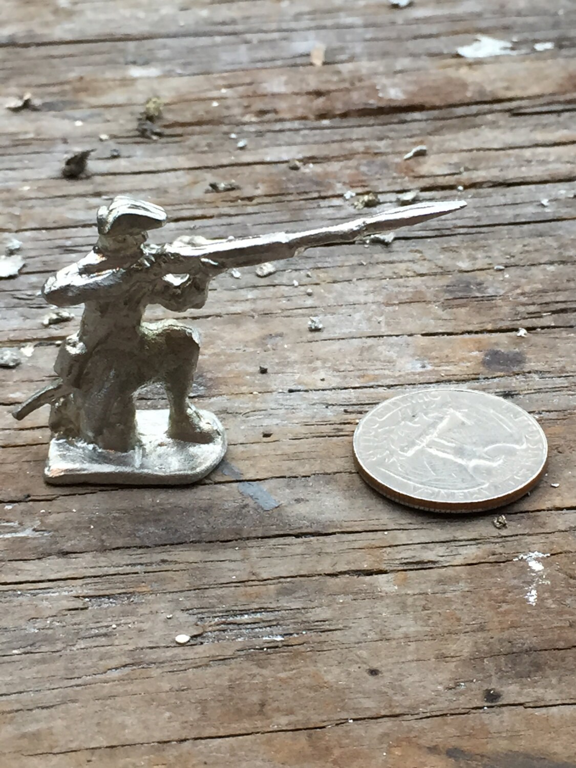 18th Century Pewter Toy Soldier Infantry Kneeling with