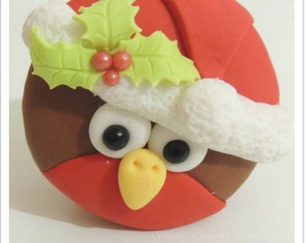 Christmas Robin Cupcake