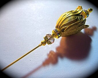 Art Nouveau hatpin shawl pin Art Deco hat pin 1920s vintage style LONG tulip flower Victorian hat pin hatpin 6 inches