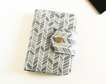 Passport Holder, Passport Wallet, Passport Cover for 2 or 4, Travel Wallet, Passport Organizer in Grey Herringbone - Made To Order