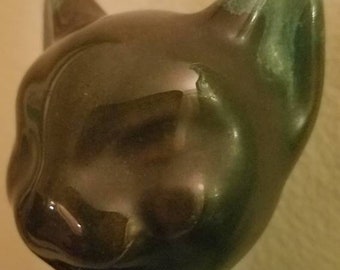 MCM McMaster Pottery ceramic cat with tag.