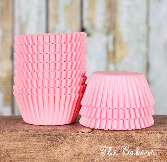 MINI Light Pink Cupcake Liners Mini Pastel Pink Cupcake
