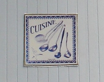 Shabby Tin Dollhouse Sign - Cuisine