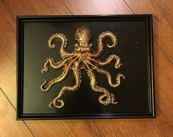 Octopus Sculpture in Frame