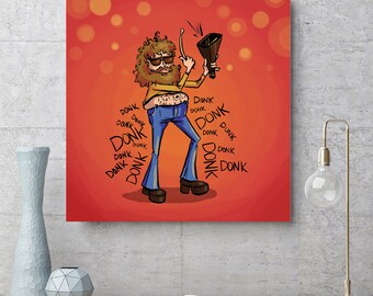 MORE COWBELL - 10 x 10 in Giclee Print - Digital Illustration - SNL Legends - Comedy and Entertainment Art - Saturday Night Live Art