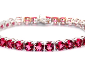 Silver Ruby 8.25ct Tennis Bracelet (925)