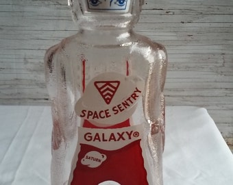 Vintage 1950s Space Sentry Galaxy Bank. Bottom embossed Space Foods Baltimore,Md. Heavy Glass Mfg by Owens Illinois. Mint Condition. Clean