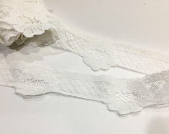 White Scallop Floral Lace Trim, sewing trim embellishment