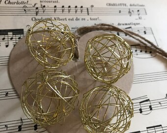 Set of gold decorative balls