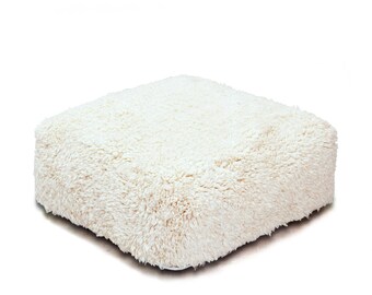 Moroccan Pouf, Floor Cushion, Beni Ourain Pouf Ottoman, Floor Pillow, Foot Stool, Refashioned from a New Moroccan Rug. PNJ007