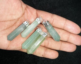 Green Aventurine Pencil Shaped Pendant Size: 3.5cm