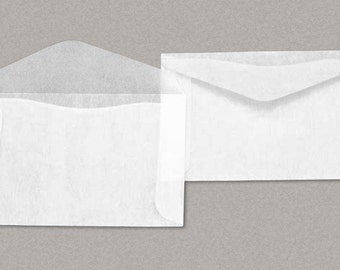100 sobres de papel cristal 2 -1/2 x 4 -1/4 pulgadas ("No.3") - lado apertura, aleta V