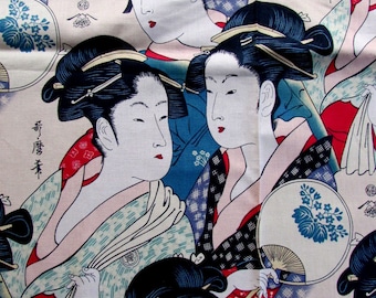 One Yard ALEXANDER HENRY Printed Cotton Sisters of the Golden Temple 1990