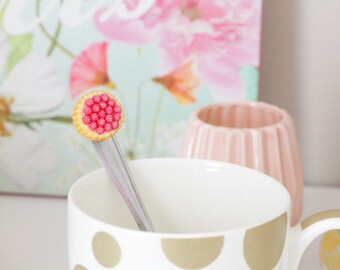 Spoon polymer clay Charlotte raspberry