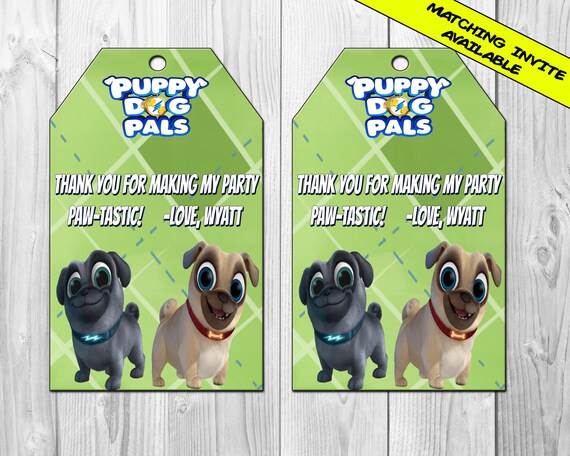 Puppy Dog Pals Favor Tag Birthday Party Favor Tags Puppy
