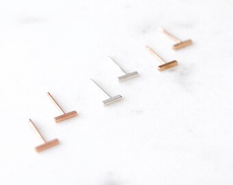Bar Earrings, Tiny Bar Earrings, Mini Bar Earrings, Mirco Bar Studs, Tiny Bar Studs, Gold Bar Studs, Silver Bar Studs, Rose Gold Bar Studs