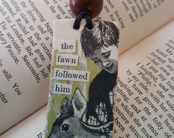 Old book illustration necklace