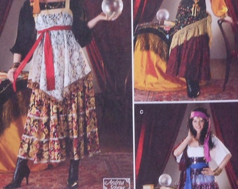 Gypsy / Fortune Teller Costume Sewing Pattern UNCUT Simplicity 2331 Sizes 6-12