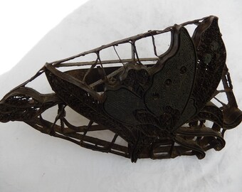 Antique copper tjap - indonesian batik print stamp - Butterfly
