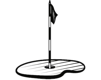 Golf Flag Hole #3 Golfer Golfing Clubs Sports Course Cart Ball Green Game .SVG .EPS .PNG Instant Digital Clipart Vector Cricut Cut Cutting