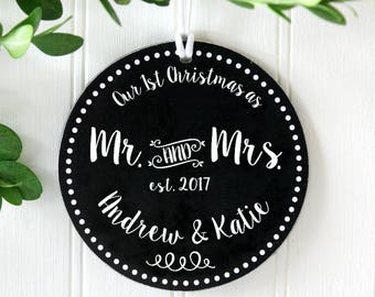 Christmas Ornament Mr and Mrs Ornament First Christmas Married Personalized Wedding Gift Married Christmas New Item Mr. and Mrs. IBO2FS mmo1