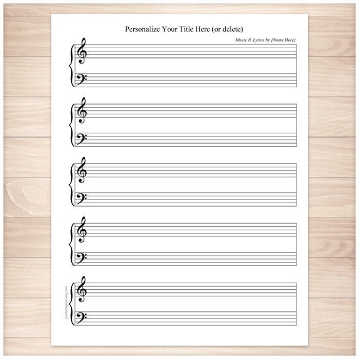printable personalized piano sheet music blank piano and printable blank sheet music free