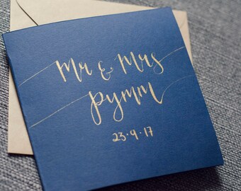 Personalised wedding card • Mr and Mrs • Mr and Mr • Mrs and Mrs • Modern Calligraphy