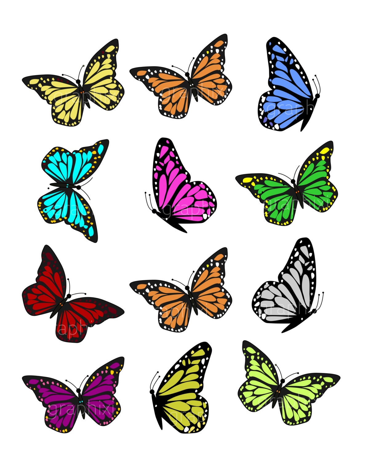 Clipart Butterflies ColorfulButterfly clipart commercial