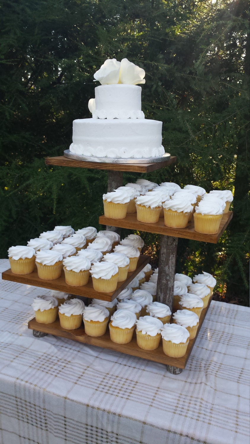 Rustic Cupcake Stand Log Cake Rustic Cupcake Stand Log Cake