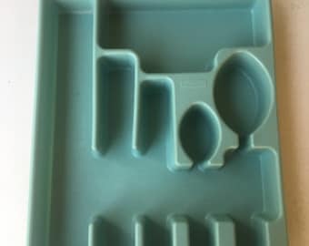 Vintage Rubbermaid Silverware Holder Robins Egg Blue