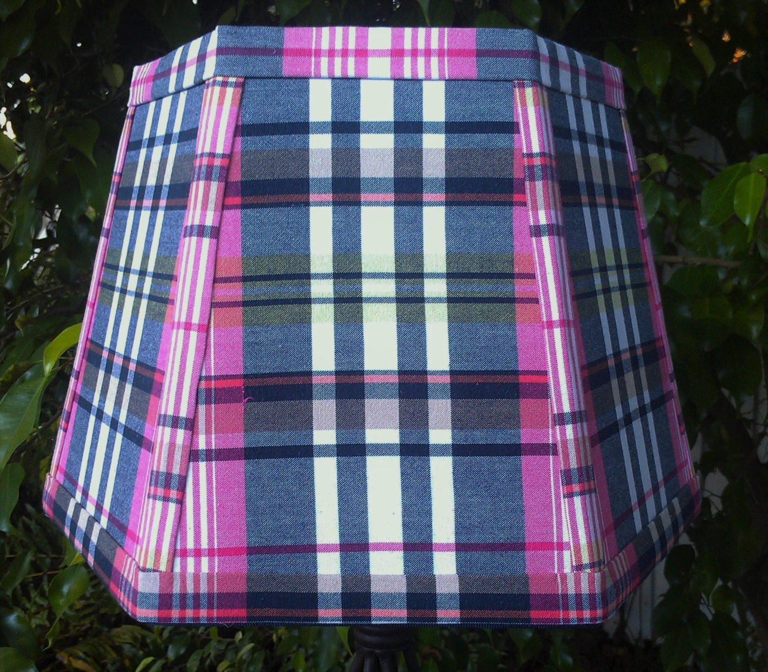 Lampshade Navy Blue Pink Orange Green White Madras