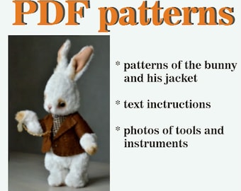 PDF sewing pattern teddy bear pattern bunny rabbit pattern download pattern rabbit toy tutorial stuffed bunny pattern toy sewing pattern
