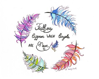 Feathers Appear- Zentangle Feather Print