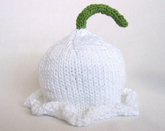 Lily of the Valley Knit Cotton Baby Hat great photo prop