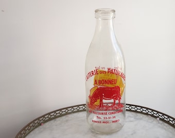 French vintage milk bottles - antique milk bottle - French bottle - vintage milk bottle - French country - rustic