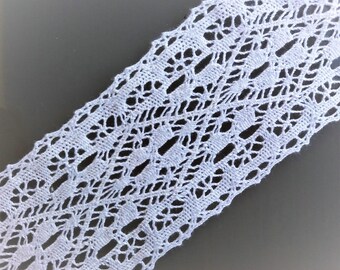 Dentelle entre-deux blanc cassé largeur 6,2 cm