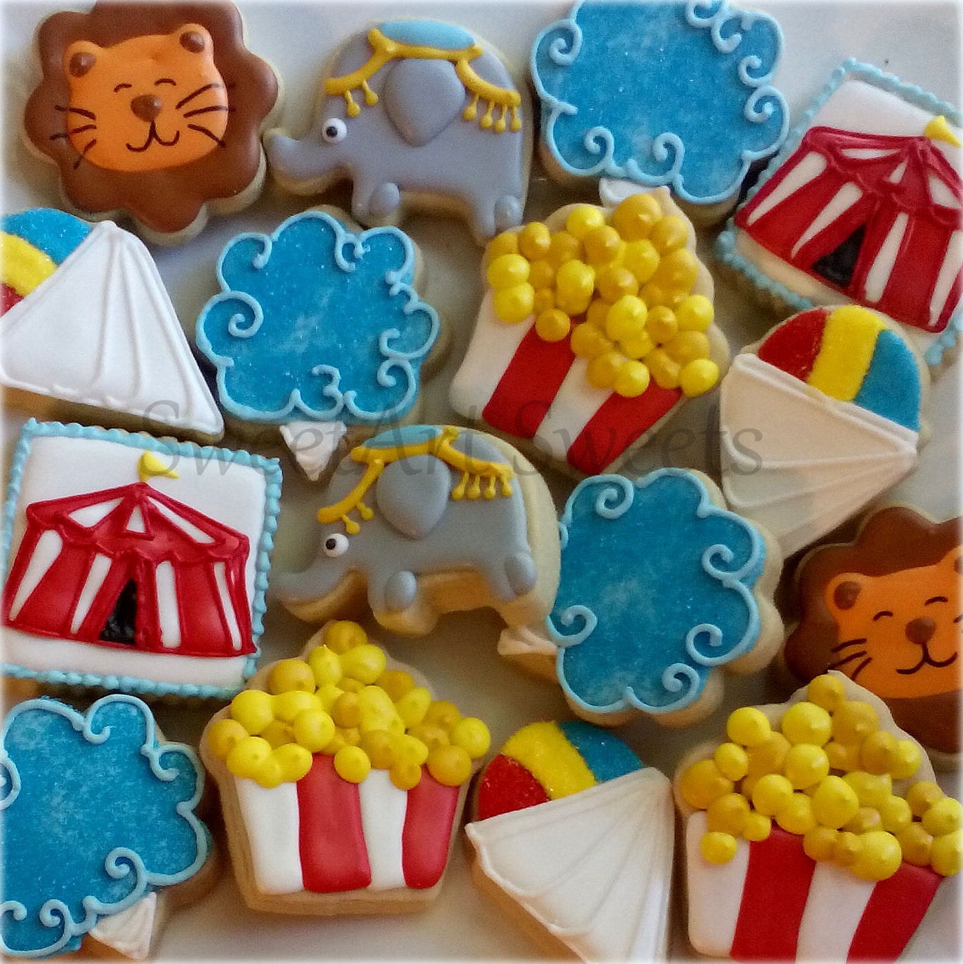 Circus cookies 1 dozen carnival circus decorated cookies