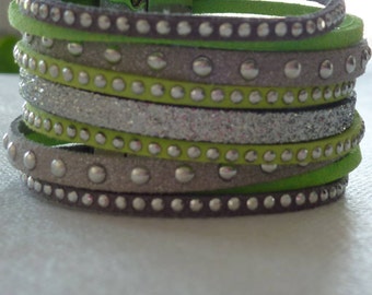 suede and leather Cuff Bracelet