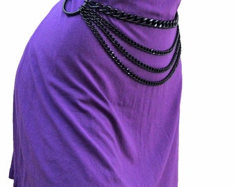 Cadenas en la cintura de metal cadena cinturón gótico negro año de cosecha 70 cm - 150 cm