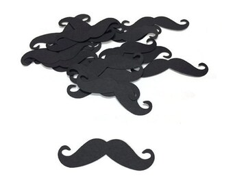100 black mustache confetti, mustache baby shower, lil man birthday, mustache table decor, mustache party, mustache supply, mustache props