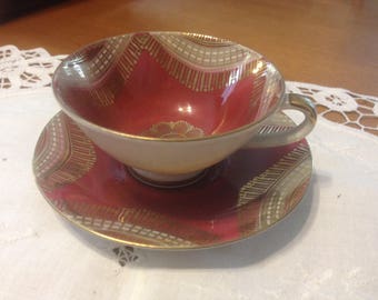 Golden Crown E R 1886 Cup and Saucer Made In Western Germany
