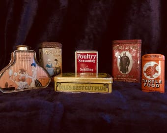 Lot of All Vintage Tins
