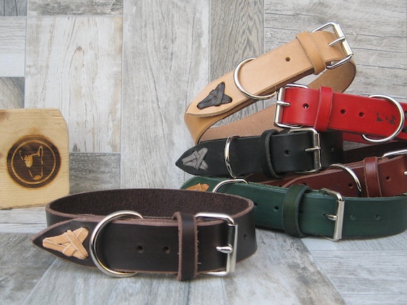 Brown Leather Dog Collar for Medium and Large Sizes, Durable Dog collar, Colorful Dog Collar, Plain Collar, Strong Handmade Dog Collar