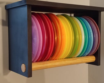Hand crafted disc golf shelf.